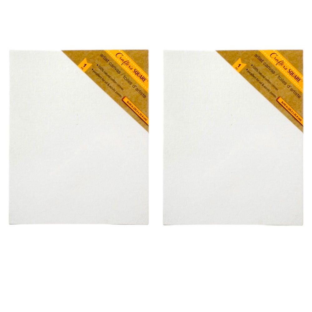 2 Pack Crafter's Square 8x10” White Artist Canvas Boards NWT